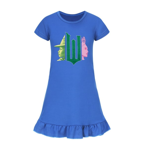 WickedS Girls' Short Sleeve Nightgown Soft & Comfortable Sleepwear for Kids Sizes 2-10 Years Perfect for Bedtime & Lounging