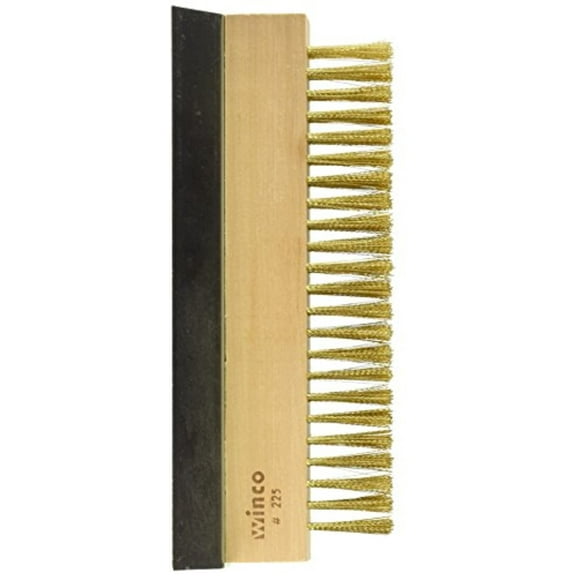 Winco BR-10 10.25-Inch Pizza Oven Brush Head, Brass Bristles with Scraper, EA