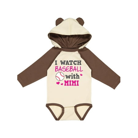 

Inktastic I Watch Baseball with My Mimi Gift Baby Boy or Baby Girl Long Sleeve Bodysuit