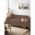 thumbnail image 3 of Pure Brown Couch Cover Sofa Covers 3 Cushion Sectional Couch, Simple Solid Color Washable Sofa Covers Slipcover Sectional Sofa Cover, Furniture Protector 71"x150", 3 of 9