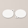 thumbnail image 2 of 50 pc Aluminum Heat Transfer Pendants Blank Tags Silver Flat Round Pattern 35x30x1mm Hole: 3.5mm, 2 of 2