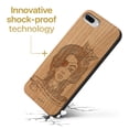 thumbnail image 3 of Case Yard Wooden Case Outside Soft TPU Silicone, Slim Fit Shockproof Wood Protective Phone Cover for Girls Boys Men and Women, Supports Wireless Charging Skillful Sailor Design case for iPhone-8-Plus, 3 of 7