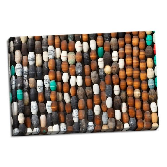 Gango Home Decor Fishing Floats II by Kathy Mahan (Ready to Hang); One 36x24in Hand-Stretched Canvas