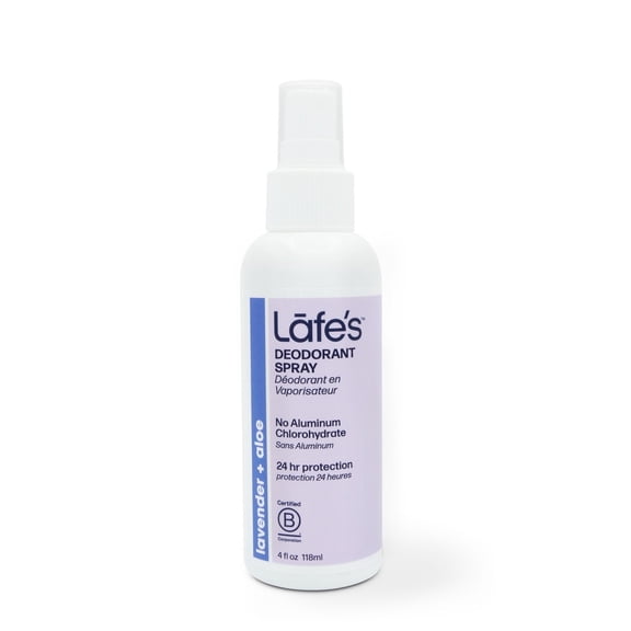 Lafes Natural Deodorant Spray, Lavender & Aloe Scent, 4 oz