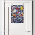 thumbnail image 2 of Dinosaur Hanging Pocket Organizer, Cartoonish Abstract Extinct Animals She-rex Dino Girl, Printed Polyester Storage Bag with Pockets, 14" x 20", Dark Indigo and Multicolor, 2 of 2