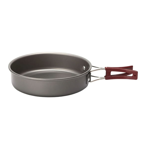 Kieccall Outdoor Camping Frying Pan, Non-Stick Aluminum Cookware with Folding Handle, Portable Pan for Backpacking, Hiking, Picnic & Campfire Cooking