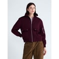 thumbnail image 6 of Free Assembly Women's and Women's Plus Ruffle Collar Bomber Jacket, Sizes XS-4X, 6 of 7