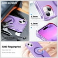 thumbnail image 5 of for iPhone 14 Plus Magnetic Case, Support Mag-Safe Charging, Anti-Fingerprint Slim Shockproof Rugged Wave Edge Frame Design Phone Case Cover for iPhone 14 Plus, Purple, 5 of 6
