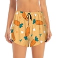 thumbnail image 2 of Goofa Love Carrot Printed Women 2 in 1 Running Shorts,Quick Dry Athletic Workout Shorts,High Waisted Athletic Shorts with Liner Pockets-Large, 2 of 9