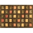 thumbnail image 1 of Ahgly Company Indoor Rectangle Abstract Brown Contemporary Area Rugs, 2' x 5', 1 of 4