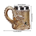 thumbnail image 3 of Jiibva 600ML Vintage Dragon Beer Tankard 304 Stainless Steel Medieval Beer Stein Cup Resin Coffee Beer Mug for Party Bar, 3 of 7