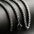 thumbnail image 2 of 2.5mm 316L Woman Man Stainless Steel Wheat Braided Chain Necklace 16''-36'', 2 of 5