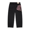 thumbnail image 3 of MAOQHI Womens Pants Retro Embroidered Street Fashion Wide Leg Casual Denim Pants Loose Hop Trousers, 3 of 6