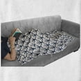 thumbnail image 6 of Geometric Soft Flannel Fleece Throw Blanket, Abstract Monochrome Cloud Motif Pattern Japanese Civilization Influences, Cozy Plush for Indoor and Outdoor Use, 70" x 90", Dark Blue Cream, by Ambesonne, 6 of 6