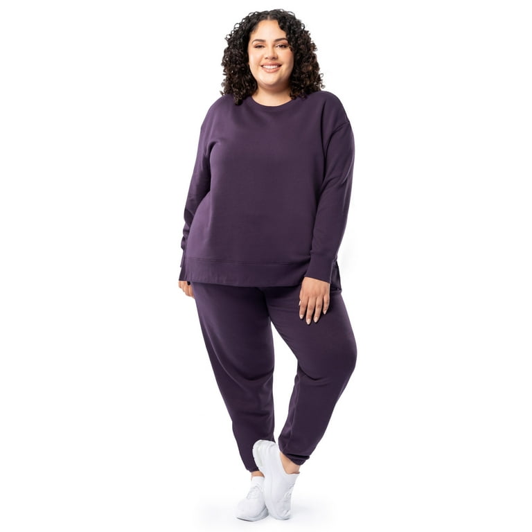 Terra Sky Women s Plus Size Fleece Sweatshirts and Sweatpants Set 5 Piece 0X 4X Walmart