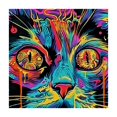 thumbnail image 4 of Acheng Psychedelic Cat Square Tablecloth for Picnic Dining Kitchen Farmhouse 100% Polyester Fiber 46*46, 4 of 8