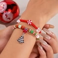 thumbnail image 5 of Faty-T Christmas Bracelets for Women Beaded Stackable Stretchy Bracelet Rugby Thanksgiving Christmas Heishi Bracelets, 5 of 9
