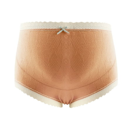Bigersell Nylon Panties for Women Clearance Briefs Women Bikini Panty Style P-1737 Polyester Cheeky Panties Seamless Underwear Ladies Thong Briefs High Waist Women s Panties Orange XL