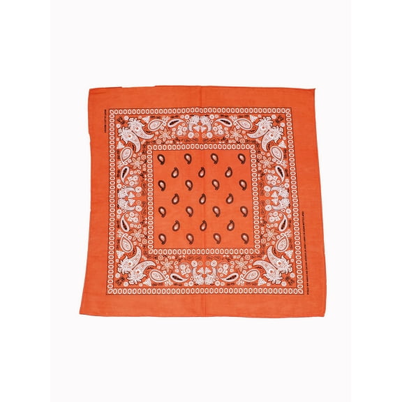 Cowboy Cotton Bandana Scarf Paisley Solid, Paisley Orange