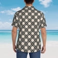 thumbnail image 6 of Xecao Daisy Plaid Black print Hawaiian shirt - a stylish short-sleeve button-down for men, perfect for casual beach and tropical outings., 6 of 9