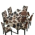 thumbnail image 6 of Xoenoiee Vintage Brown Cow Print 5 Pcs Table Cloth with Chair Covers Set Easy-Clean Elastic Rectangle Tablecloth with Seat Slipcover Set of 4 for Home Restaurant Hotel Decor, 6 of 6