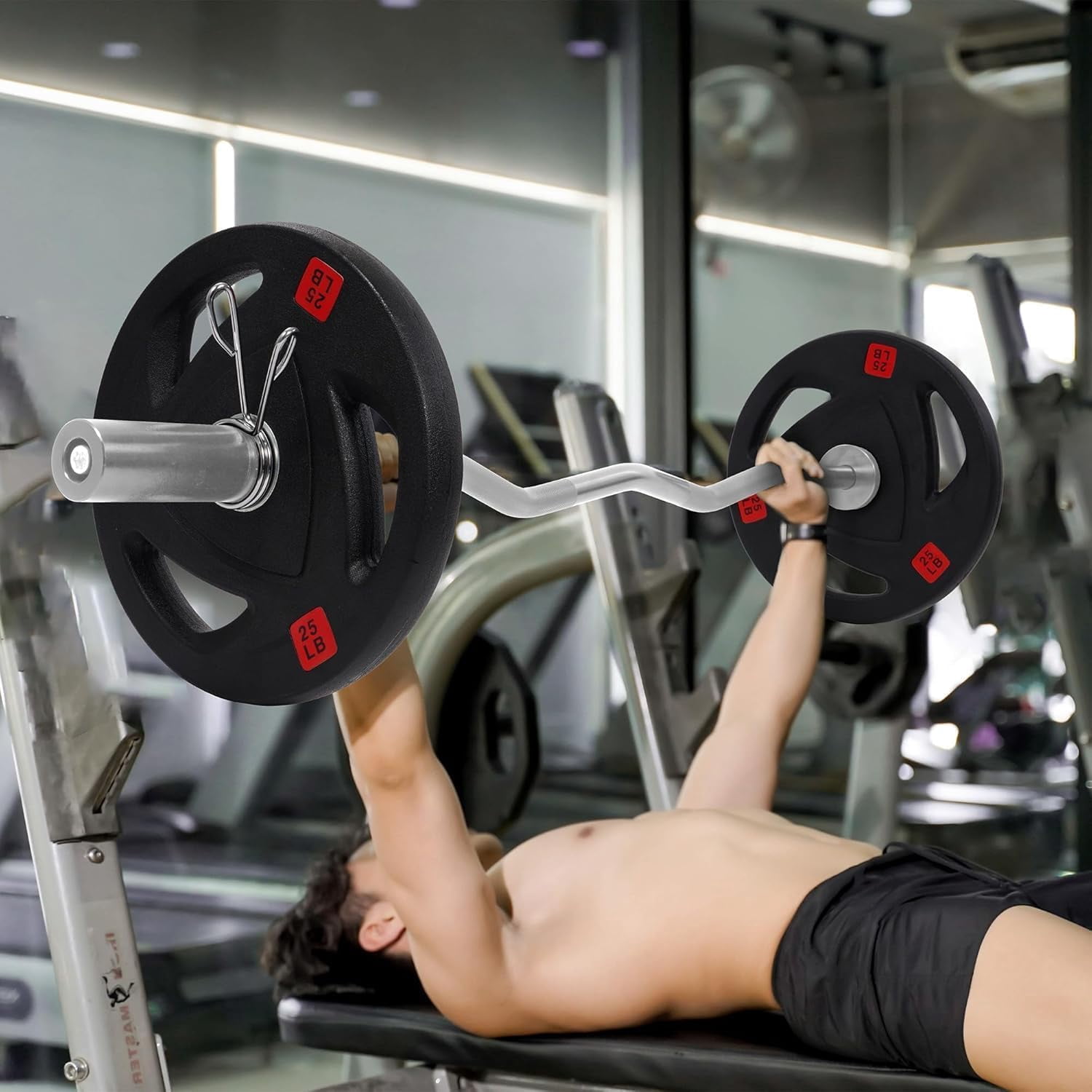 Curl Barbell Bar 47 Inch, 2-Inch  Weight Lifting Bar for Home Gym Squat  Thrusts