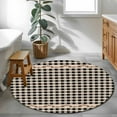 thumbnail image 3 of Western Texas Star Retro Round Area Rug 3Ft Washable Small Circle Rugs for Kitchen Entryway, Country Vintage Black Beige Plaid Non-Slip Carpet Floor Mats Indoor Outdoor Carpet Runner Home Decor, 3 of 8