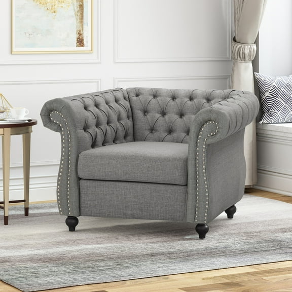 Noble House Millie Club Chair, Dark Gray