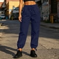 thumbnail image 2 of GUACER Women's Cargo Joggers Elastic Waist Drawstring Utility Pants with Pockets Trousers, 2 of 6