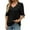 Black, variant on YUGYXL 3/4 Sleeve Shirt for Women Tie Elbow Sleeve Tshirts Casual Solid Color Comfy Blouse Ladies V Neck Lightweight Clothes Holiday Tops