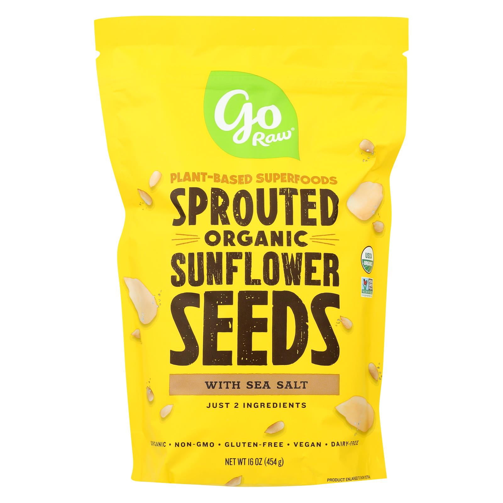 Go Raw - Organic Sunflower Sprouted Seeds - Case of 6 - 16 oz.