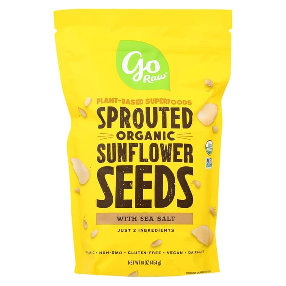 Go Raw - Organic Sunflower Sprouted Seeds - Case of 6 - 16 oz.