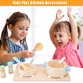thumbnail image 5 of Educational Play Food Sets for Kids Kitchen, Wooden Cookware Pots and Dining Set, Play Kitchen Accessories, Montessori Pretend Play Toys, Sensory Toys for Toddlers 1-3,, 5 of 8