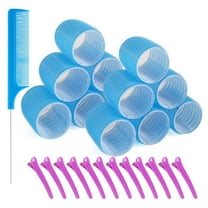 12 Pcs Self Grip Hair Rollers Curlers Hair Curlers Rollers with 12 Pcs Hair Clips&1 Pc Comb No Heat Hair Roller for Long, Medium, Short, Thick, Fine Hair,Random Color,4.4cm/1.73inch,Topboutique