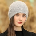 thumbnail image 3 of SikaFu Fashion New Mother Hat, Warm Cold Hat, Female Winter Riding Earrings Bag Head Hat, Simple Knitted Confinement Cap, 3 of 5
