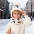 thumbnail image 2 of Kids Gloves and Hat Set Unisex Toddler Winter Warm Knitted Cap and Lined Neck Warmer Printed Soft Cold Weather Gear for Boys and Girls White 2 Years-6 Years, 2 of 5