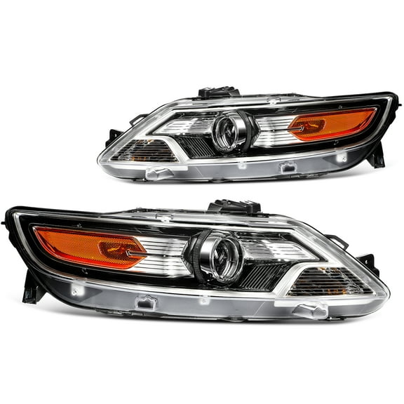 cciyu Headlight Assembly Replacement Fit 2010-2012 for Ford TAURUS Black Housing Clear Lens Driver and Passenger Side FO2502280 BG1Z13008B (Bulbs Not include)