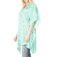 thumbnail image 3 of Sakkas Marcy Women's Caftan Top Tunic Dress V neck Loose Summer Boho Swing Coverup - SeaGreen - Plus Size, 3 of 5