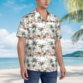 thumbnail image 5 of Balery Flamingo Palm Trees Print Men's Hawaiian Shirts Short Sleeve Beach Shirt Relaxed Fit Vacation Button Down Shirts-3X-Large, 5 of 9