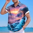thumbnail image 2 of DDAPJ pyju Mens Hawaiian Shirts Short Sleeve Casual Button Down Shirts Tropical Beach Shirt Big and Tall Summer Vacation Tops on Clearance Purple XL, 2 of 4