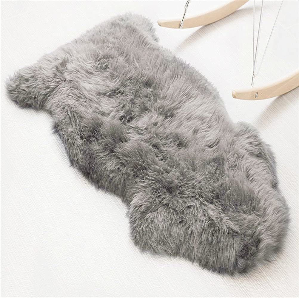 Faux lambskin sheepskin rug (60 x 90 cm) imitation lambskin rug longhair fur look imitation wool