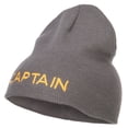 thumbnail image 2 of Captain Embroidered Short Beanie - Grey OSFM, 2 of 5
