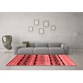 thumbnail image 3 of Ahgly Company Indoor Square Oriental Red Industrial Area Rugs, 4' Square, 3 of 4