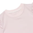 thumbnail image 5 of NIPAXO Girls T-Shirt Flutter Sleeve Cotton Blend Short Sleeve Solid Color Crewneck Tee for Girls, Pink, Sizes 4-5Y, 5 of 6