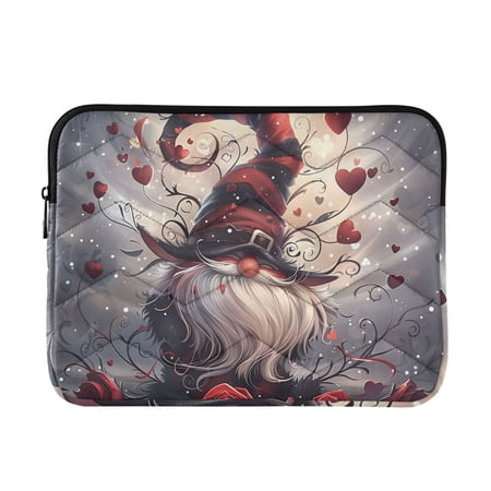 JIALIOU Laptop Sleeve Case with Zipper 13-13.3/15-16 Inch Compatible with MacBook HP Lenovo Dell ASUS Acer Gnome with Hat Rose