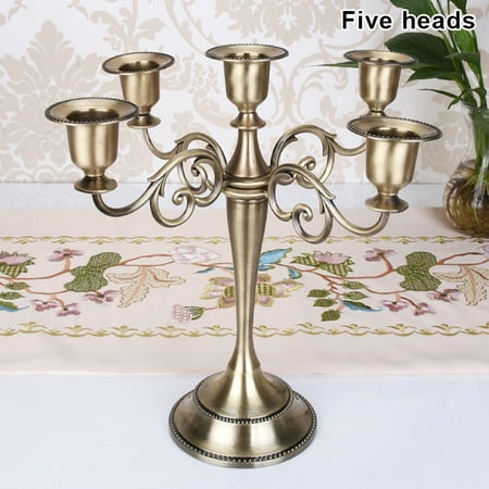 

Candle Holder European Style Candle Stick Candelabra Wedding Candlestick Holders Home Decor Wedding Bronze Five Heads