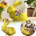 thumbnail image 1 of Easter Bunny Bowl Figurine - Resin Decorative Desktop Ornament, Cute Rabbit Shaped Centerpiece for Home, Tabletop & Holiday Display, 1 of 7