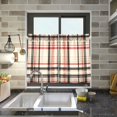 thumbnail image 4 of Yayeee Kitchen Curtains Tier Pair Light Filtering 27"x24" Rod Pocket Short Cafe Window Panel, Black Tartan, 4 of 7