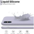 thumbnail image 3 of Designed for iPhone X Case & iPhone Xs Case, Liquid Silicone Soft Gel Rubber Phone Case Cover with Open Bottom for iPhone X/XS(2018) 5.8 inch-Pastel Lavender, 3 of 12