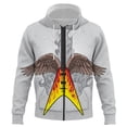 thumbnail image 1 of Sudadera con capucha y cremallera para hombre y mujer, con estampado 3D de guitarra, estilo informal, estilo hip hop, unisex, 1 of 6